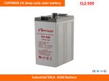 Cspower 2V500ah Deep Cycle AGM Battery for Solar Power System, China Manufacturer
