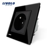 Livolo Certified Black 16A Outlet Schuko Wall Socket (VL-C7C1FR-12)