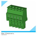 PA66 Pluggable Open Closed Pins Terminal Block Green