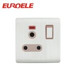Brushed White Color Aluminum 15A Switched Socket with Light