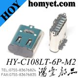 3.1 C Type 180 Degree Vertical Surface Mounting SMT 6pin USB Connector(