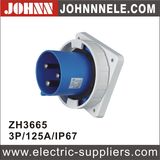 IP67 3p 125A Panel Mounted Industrial Plug