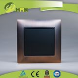 Ce/TUV/BV Certified EU Standard Metal Zinc Panel Wall Switch