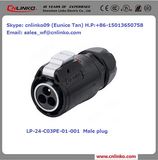 Factory Price M24 IP68 20A 3 Pole Power Connector Plug and Socket