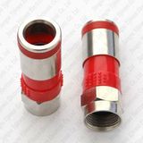 F Type Compression Shield Quad RG6 Coaxial TV Satellite Connector