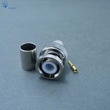 RF Coaxial 50 Ohm BNC Male Plug Crimp Connector for RG6 Cable