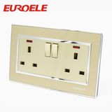 Gold Color 146*86mm 250V 13A British Standard Switched Socket
