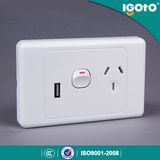 SAA Approval Australian Standard Electric Double Power Points Electrical Wall Switch with USB Socket