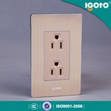 American Type Brushed Double Electrical 6 Pin Light Socket