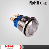 25mm Flat Head Stainless Steel Momentary, Latching Push Button Switch
