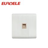 Universal Brushed White Aluminu Data and Tel Socket