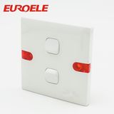 Red Light White ABS Plate 86*86mm Push Button Wall Switch