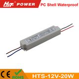 12V 20W PC Shell Waterproof LED Power Supply with Ce/RoHS