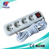 European 4way Electric Socket Extension Socket Power Socket with Wire