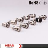 16mm 12V Red LED Ring Illuminated Momentary Waterproof Push Button Switch with LED