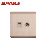 Aluminum Plate TV Tel Socket and Data Satellite Socket