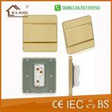 British Standard Golden-Framed One Gang 16A Custom Wall Switch