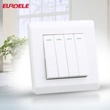 Pakistan Standard Four Gang One Way PC White Wall Switch