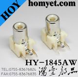 SMD Single RCA Port with Slivering in White (HY-1845AW)