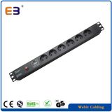 6-Way 1.5u Horizontal Denmark PDU, Overload Protection