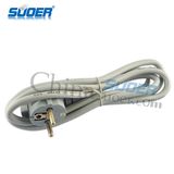 Suoer European Standard Electric Rice Cooker Power Cord (0.75 Square-Copper-clad Aluminum-European Plug-1.5m)