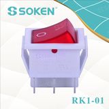 White Double Pole Rocker Switch with Light