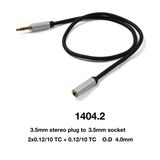 Aux Cable Mini 3.5mm Stereo Plug to 3.5mm Socket (1404-2)