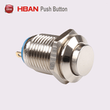 12mm High Round Metal Nickel-Plated Brass Push Button Switch