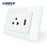 Livolo Two Gangs 16A Us Socket & USB Socket Vl-C9c1us1u-11