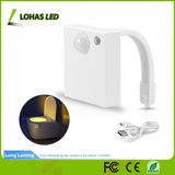 Sensor LED Toilet Light USB Rechargeable Toilet Bowl Light IP65 Waterproof PIR Motion Sensor LED Night Light