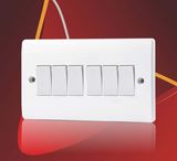 BS 10A 6 Gang 1 Way Wall Switch