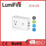 Mini Wireless Outlet Built in 2 USB Ports with Timing Function