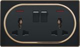 UK Double 13A Multi-Functional Switched Socket with Neon (A1)