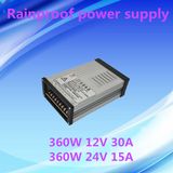 RAINPROOF AC/ DC SWITCHING POWER SUPPLY SMPS 360W 12V 30A FOR OUTDOORS LED LIGHTING