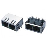 1X2 Dual Port DIP Side Entry RJ45 Connector