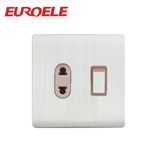 Practical Aluminum Plate White Color 1 Gang Switched Socket
