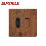 Nice Looking Wooden Color PC Wall Switch with Socket