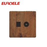 Household Wooden Tel + TV Socket and Data+Satellite Socket