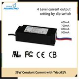36W 600/700/800/900mA Constant Current Triac Dimmable LED Driver