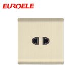Gold Champagne Color Aluminum Plate 2 Pin Wall Socket