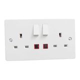 British 2 Gang Switch with 2 Plug