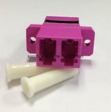 LC Om4 Violet Duplex with Flange Fiber Optical Adapter