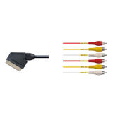 21 Pin Scart Plug to 6RCA Plat Cable