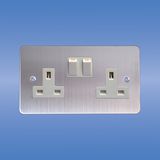 British Standard 1 (2) Gang Switched Socket, Single (Double) Pole Switched Socket (Flat Brushed Brushed Range)