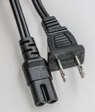 Power Cord, 2 Prong Figure 8 Extension Cord Non Polarized Power Cable NEMA 1-15p to IEC C7