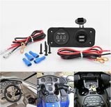 Marine Boat Waterproof Dual USB Socket Charger and Blue Voltmeter W/Jumper Wire