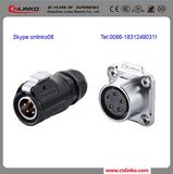 Power Connector Plug and Socket 5 Pins Female Panel Mount Connector