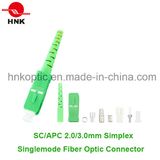Sc APC 3.0mm Simplex Singlemode Fiber Optic Connector