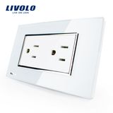 Livolo Us Crystal Glass Universal Wall Power Switch Socket (VL-C3C2US-81/82)