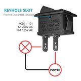 Kcd1 White 2p on off Rocker Switch
